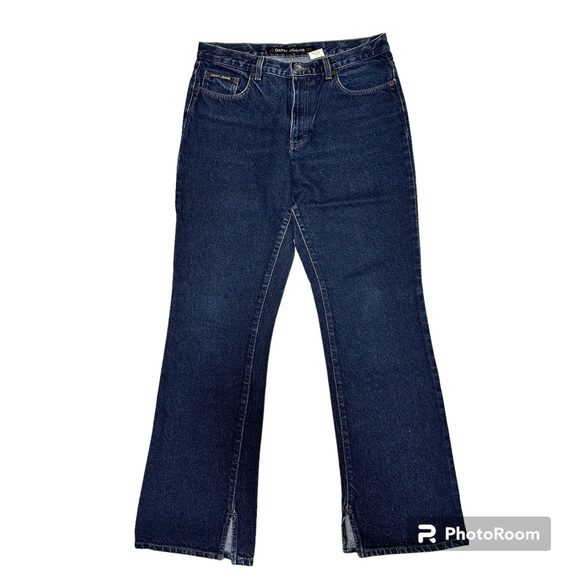 DKNY Dark Wash Straight Leg Inside Slit Jeans SZ 12 - Picture 2 of 9
